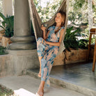 This file presents sustainable tan-through smart swimsuits adorned with a stylish Jellyfish print. Included are beach pants offering SPF15 protection, combining luxury with sun-safe comfort.