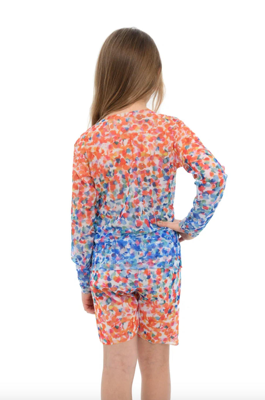 Explore our Confetti print Kid's Smart T-shirt and Shorts with SPF35 protection. This file highlights eco-friendly swimwear, combining classic luxury and safety to ensure your child enjoys stylish and secure beachwear. Shop now!