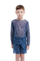 Explore our Shells print Kid's Smart T-shirt and Shorts with SPF35 protection. This file features eco-friendly swimwear, blending classic luxury and safety to provide stylish and secure beachwear for your child. Shop now!