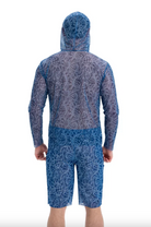 This file describes a tan-through Men's Smart T-shirt with and without Hood in SHELLS print. It is innovative, sustainable, and offers SPF protection and classic luxury for modest fashion. Shop now!