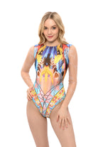 This file showcases luxurious smart swimsuits from our iconic brand, featuring dreamcatcher prints. With tan-through fabric and SPF 35 protection, these bathing suits with sleeves are ideal for stylish summer wear